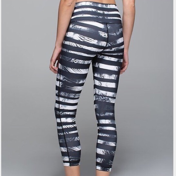 black and white striped lululemon leggings